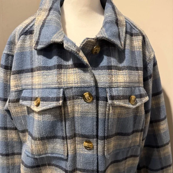 American Eagle Blue Plaid Women's Jacket - Picture 4 of 11